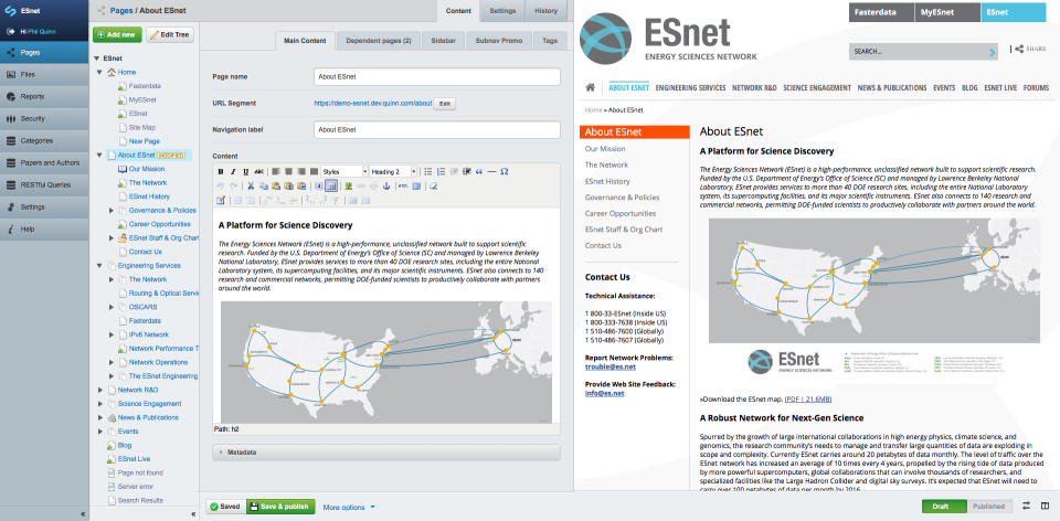 esnet silverstripe preview