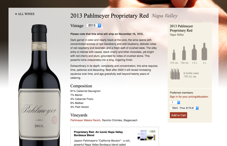 pahlmeyer wine detail ecommerce
